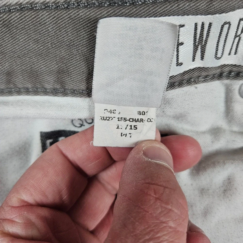 Free World Night Train Regular Fit Charcoal Gray Pants Mens Size 32 Cotton Twill